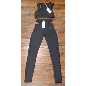 Heros Active Black Top Bottom Leggings Set Women's Size XS NWT